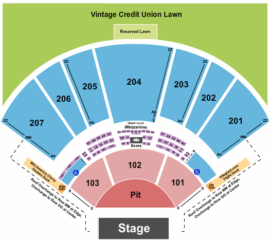 Hollywood Casino Amphitheatre Blink 182 Seating Chart